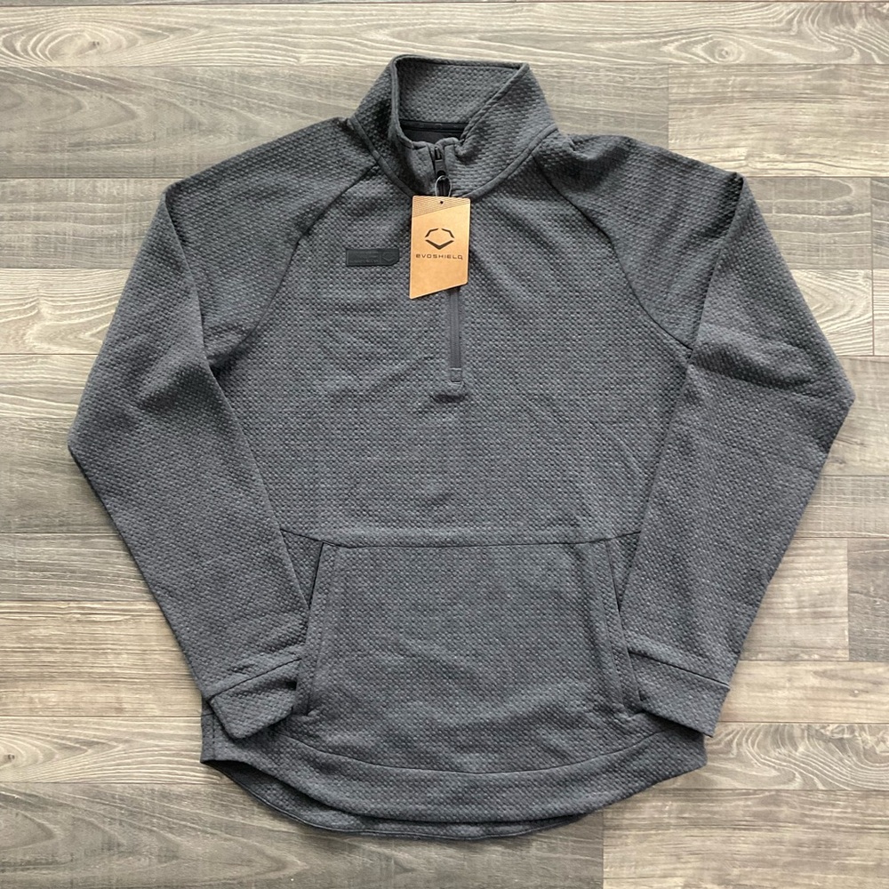 NWT EvoShield 1/2 Zip Jacquard Pullover Men’s MEDIUM Charcoal Grey Textured